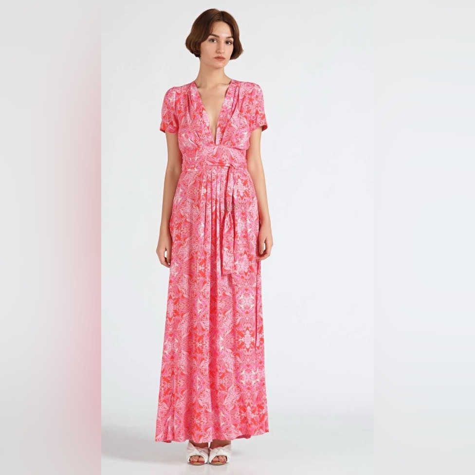 Women’s Pink And Organge Melissa Odabash Maxi Dress, Never Worn!